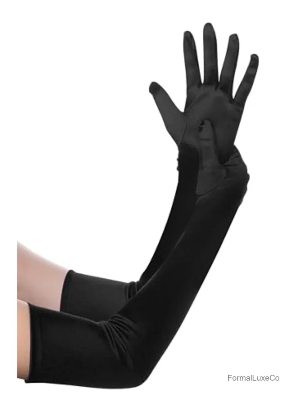 Rhinestone Clutch Evening Bag with Long Satin Opera Gloves